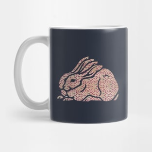 White and Red Paisley Rabbits Mug